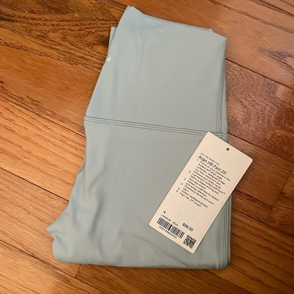 lululemon align pant 25” hazy jade size 4 rare